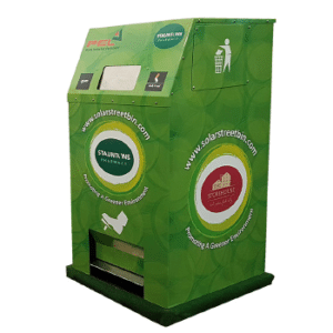 Skraldespand med komprimering – Solarbin
