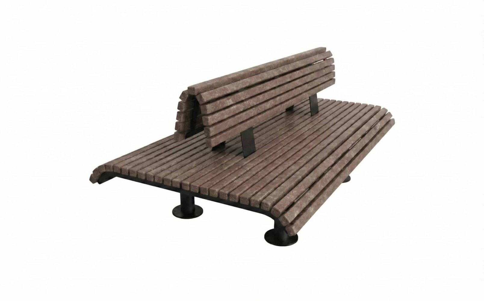 FLORENCE Double Bench with Backrest Reciplast